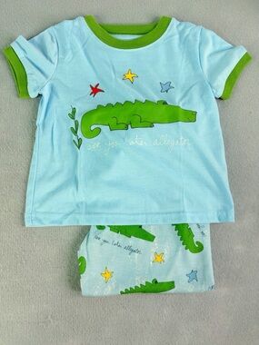 Wishes & Kisses From Sandra Magsamen 4T Pajama Set 2 Piece Alligator
